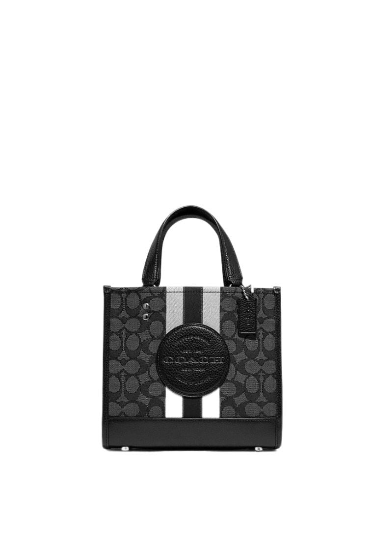 Signature Jacquard Dempsey Tote 22 Black Smoke