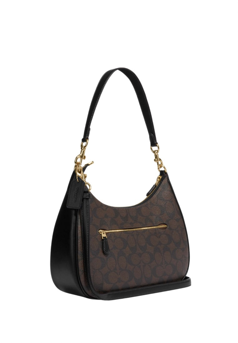 Teri Hobo In Signature Canvas Brown Black