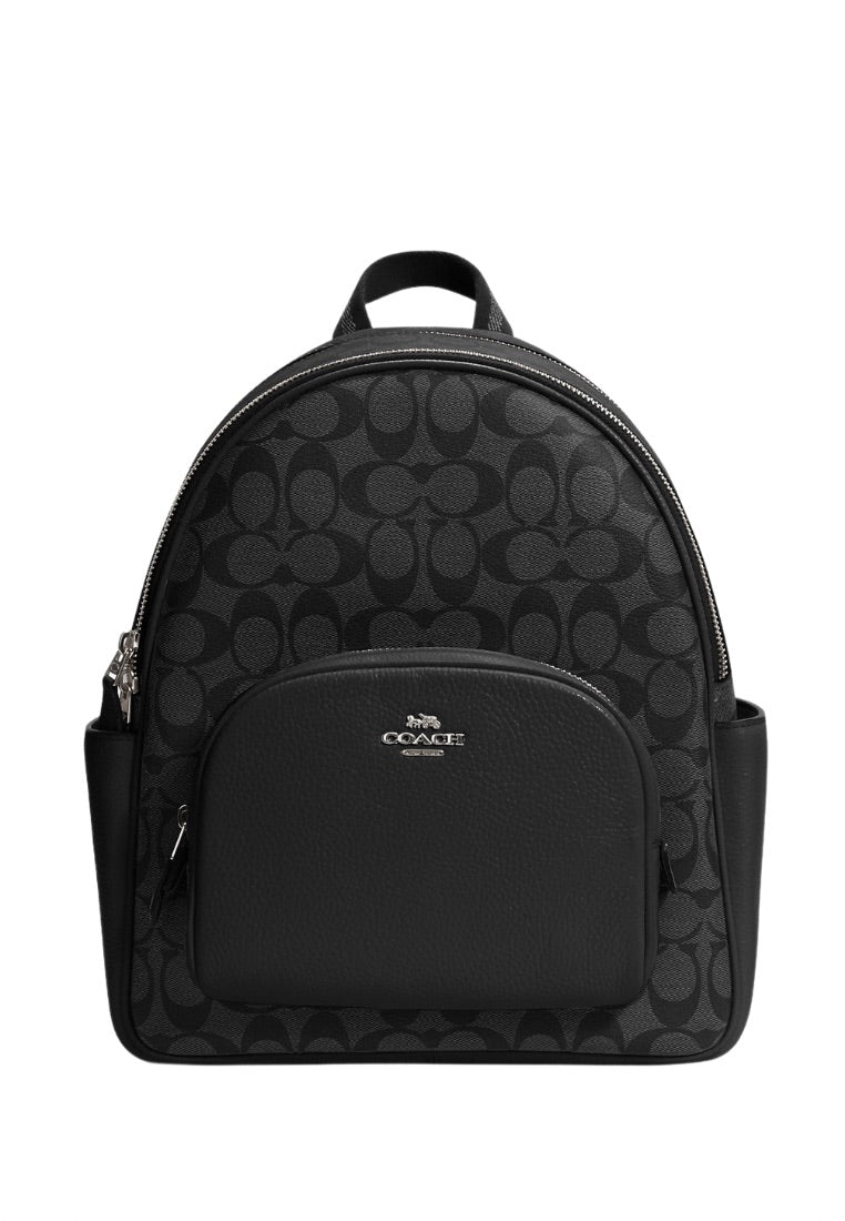 Court Backpack In Signature Canvas Graphite Black