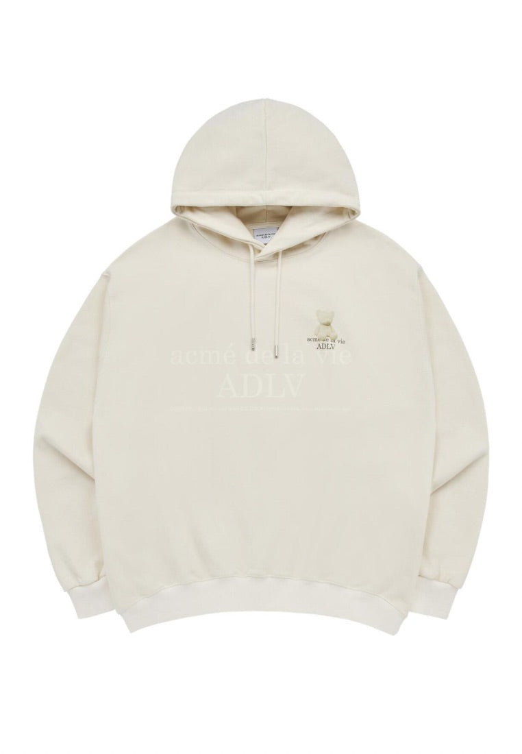 Fuzzy Bear Hoodie Ivory