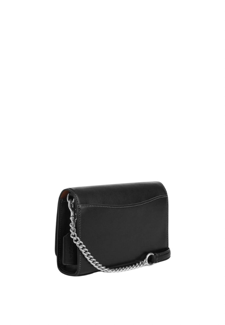 Flap Clutch Crossbody Silver Black