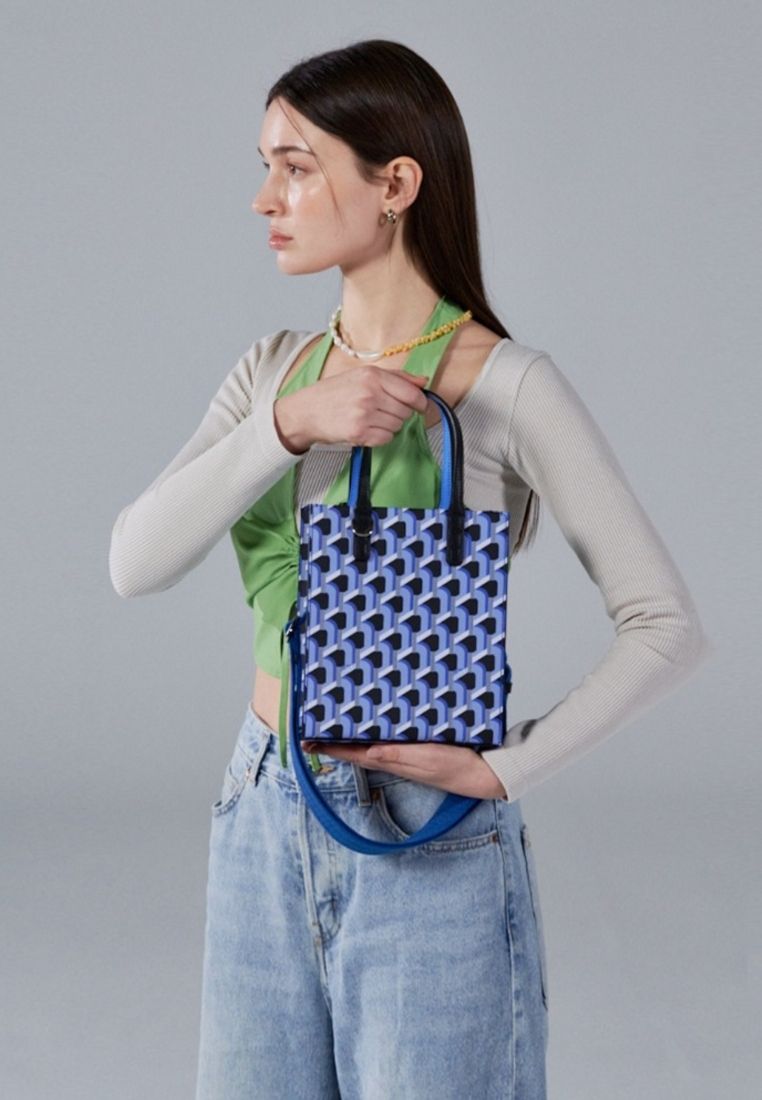 Cabas Monogram Tote Blue Black S