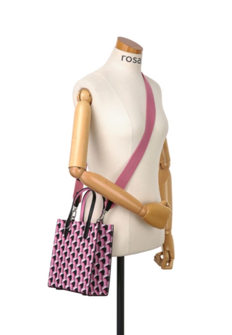 Cabas Monogram Tote Pink Black S