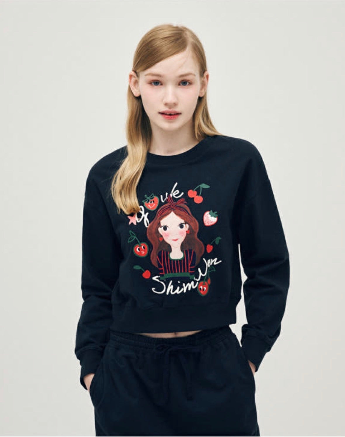 Cherry Sweatshirt Skirt Set F Luna