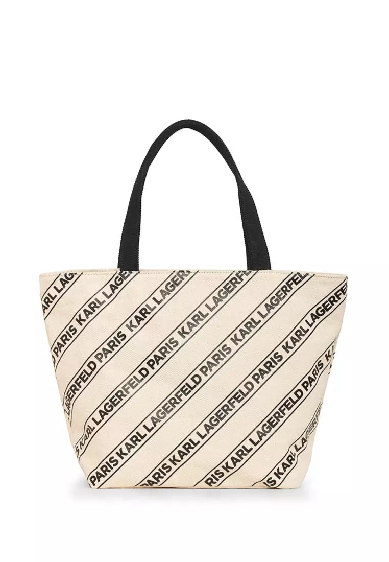 Cannes Canvas Tote Oatmeal Stripe