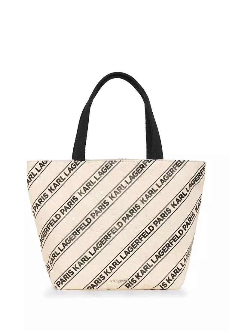 Cannes Canvas Tote Oatmeal Stripe