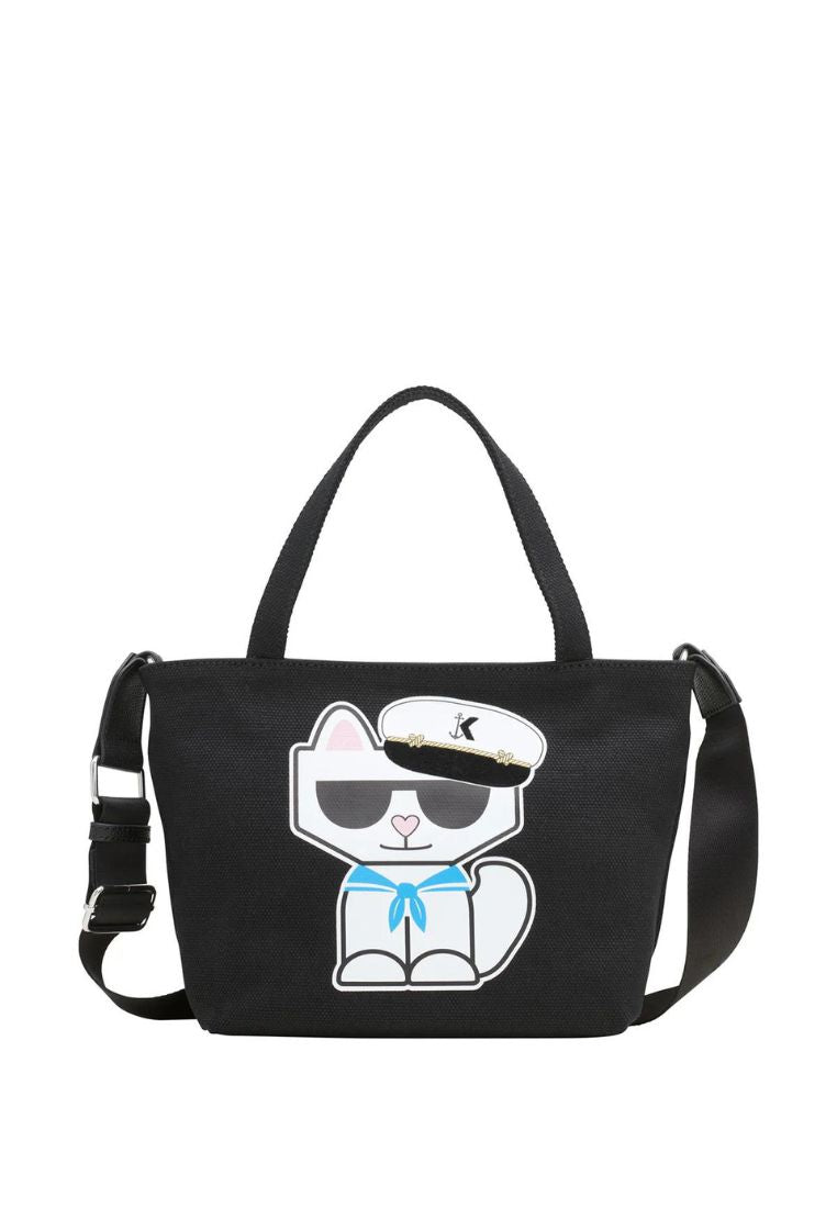 Cannes Mini Canvas Tote Black White