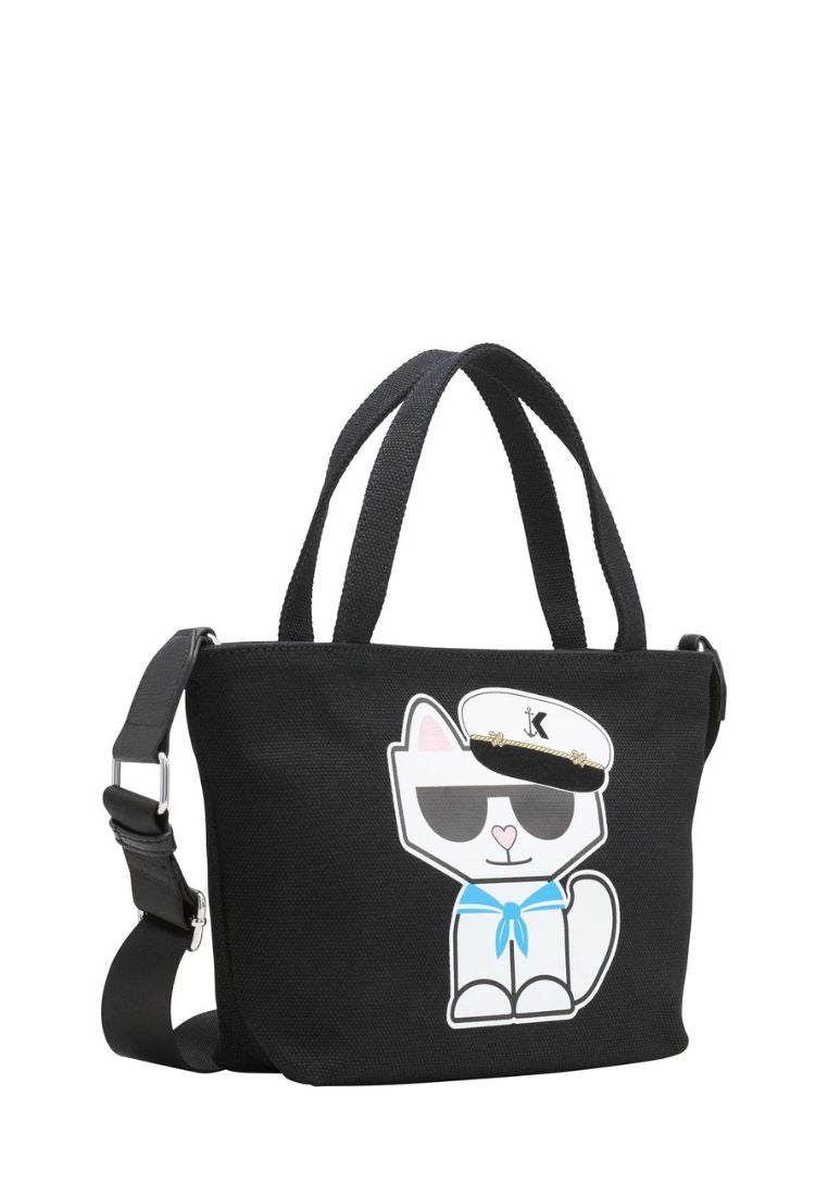 Cannes Mini Canvas Tote Black White