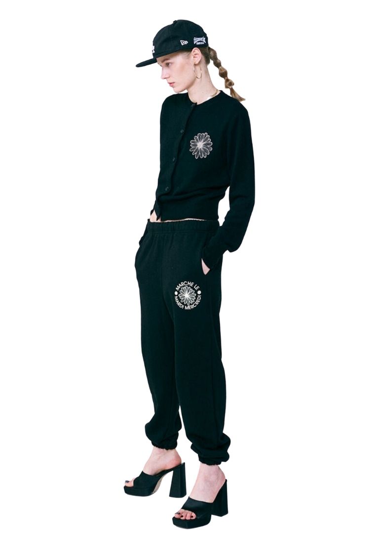 Cashmere Blended Cardigan Round Neck Black Latte