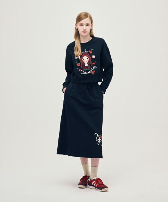 Cherry Sweatshirt Skirt Set F Luna