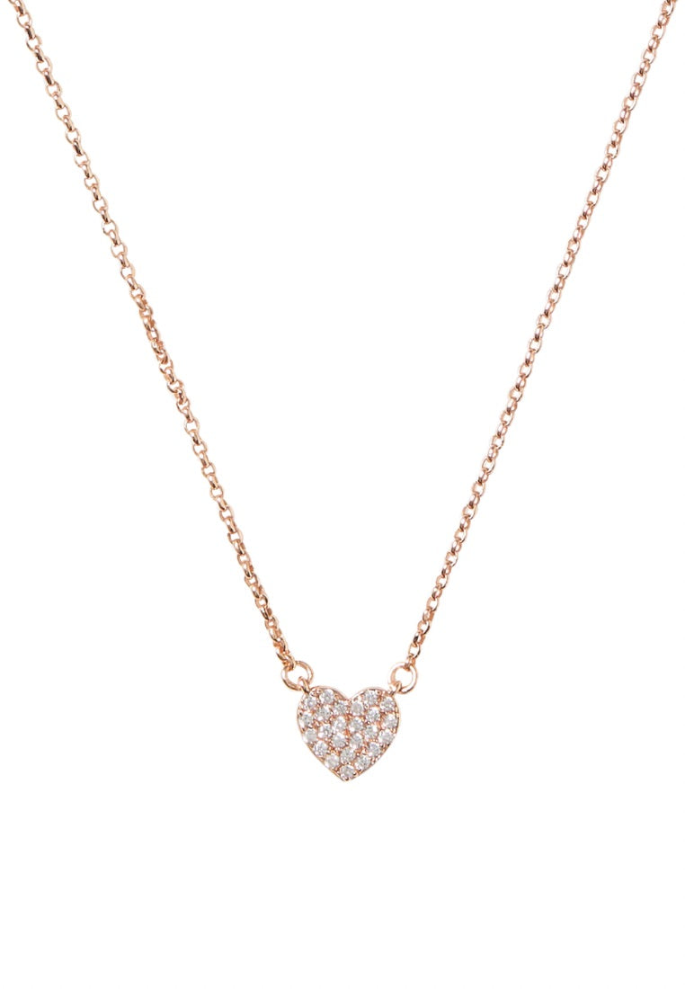 Pave Heart Mini Pendant Rose Gold