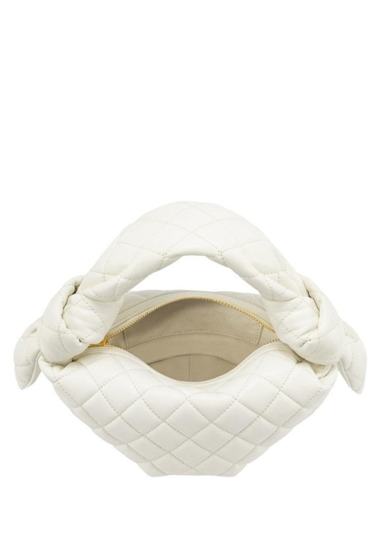 Croissant Top Handle Bag - White