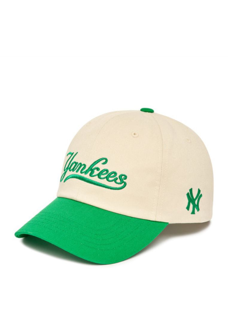 Cursive Color Block Unstructured Ball Cap NEW YORK YANKEES Green