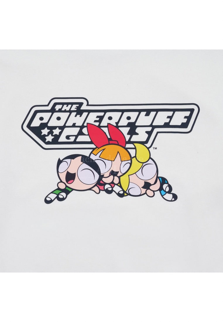 The Powerpuff Girls x Acmedelavie Logo Crop Sweatshirt Cream