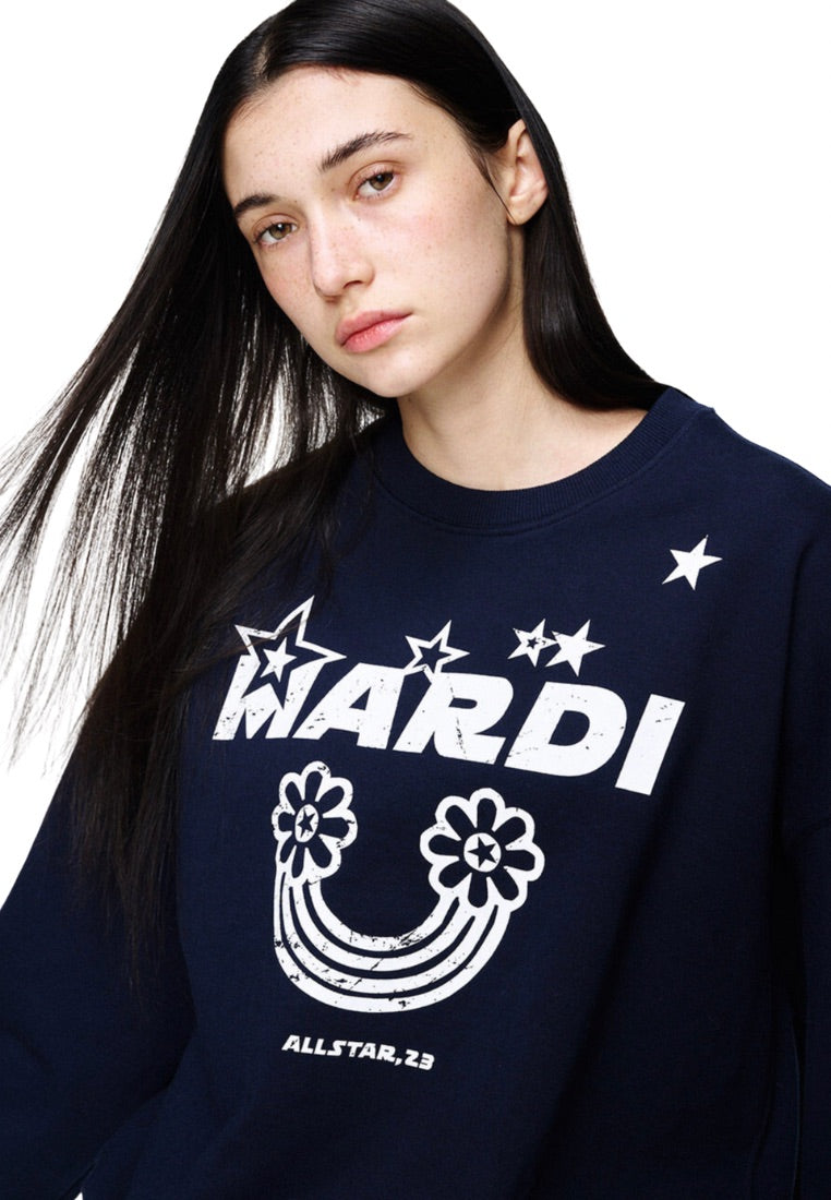 Sweatshirt Rainbow Crack Navy White