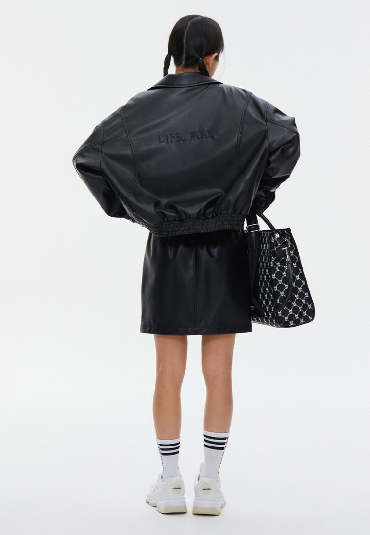 Monogram Wide Tote Bag Pattern Black