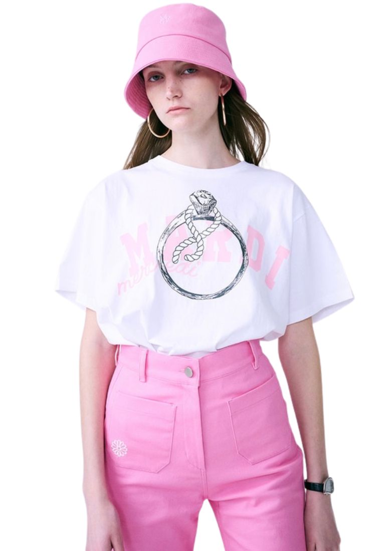 T-Shirt Ring With Rock White