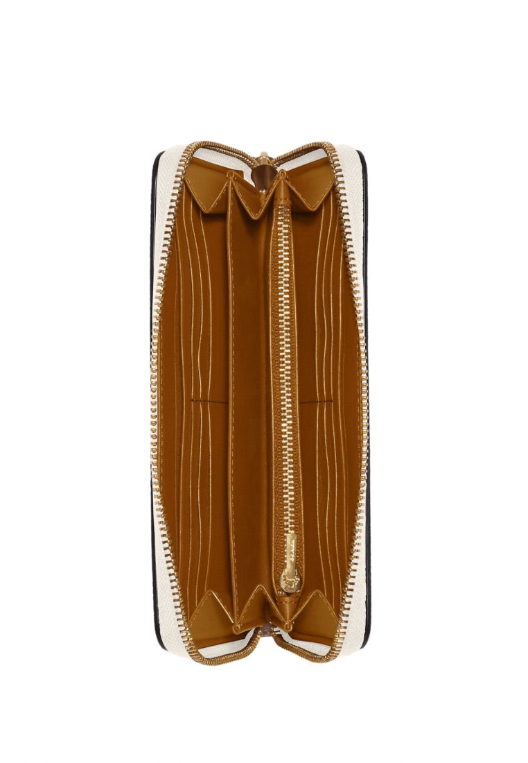 Long Zip Around Wallet In Signature Canvas Light Khaki Chalk