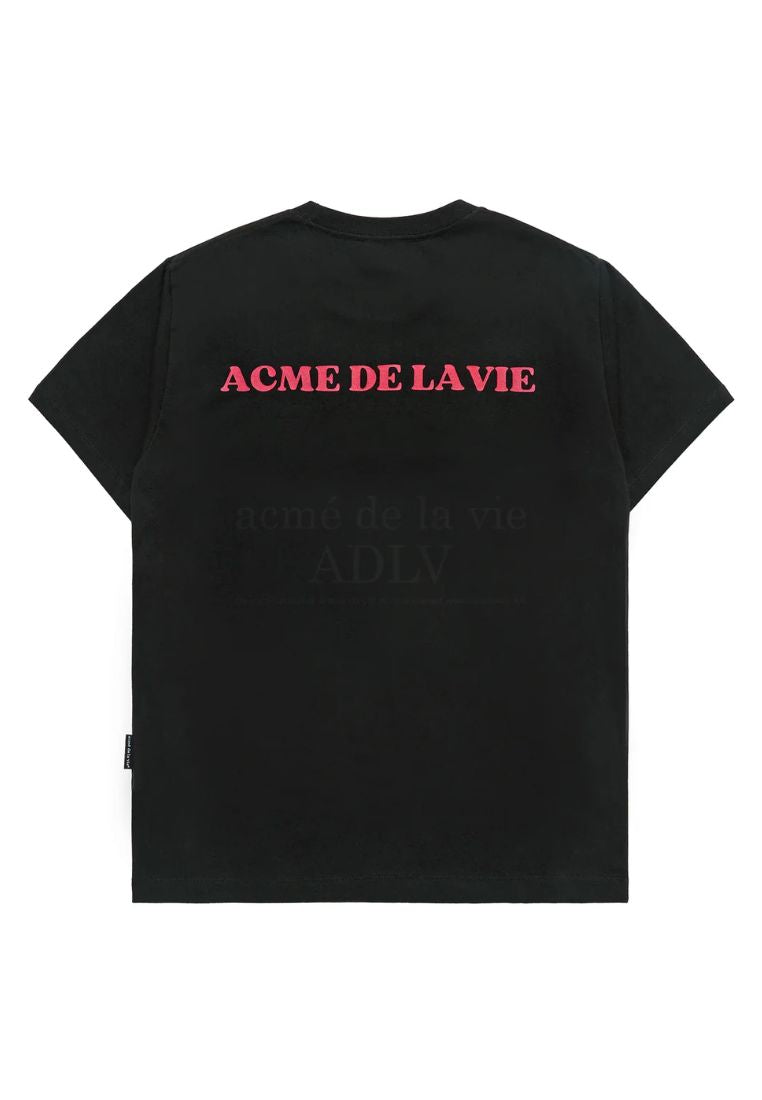 Chocolate Cake Girl Lettering Baby Face Short Sleeve T-Shirt Black