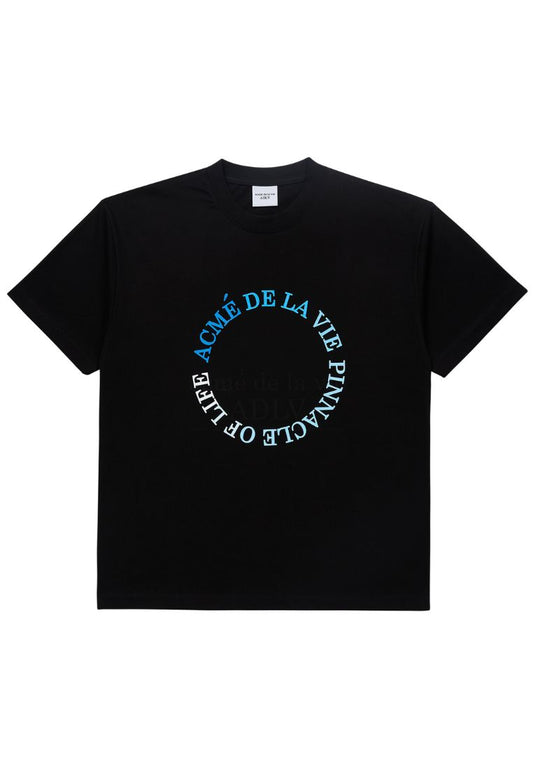 Circle Logo Artwork Basic Short Sleeve T-Shirt Black