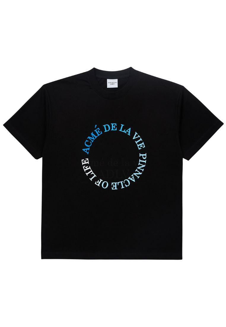 Circle Logo Artwork Basic Short Sleeve T-Shirt Black