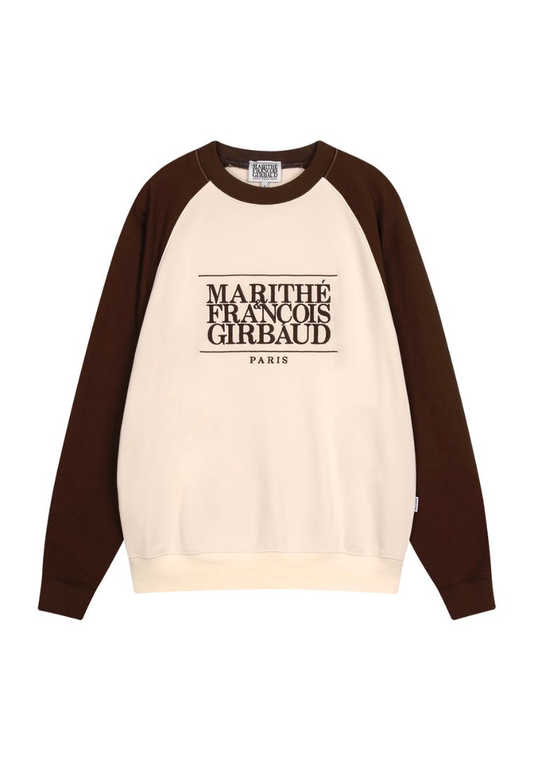 Classic Logo Color Block Raglan Sweatshirt Brown
