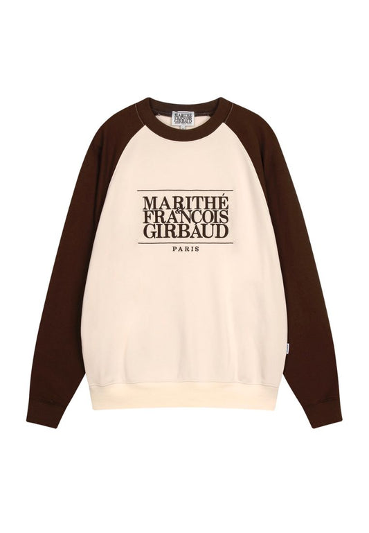 Classic Logo Color Block Raglan Sweatshirt Brown