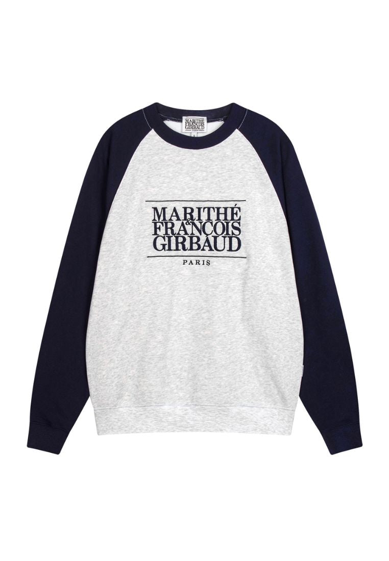 Classic Logo Color Block Raglan Sweatshirt Navy