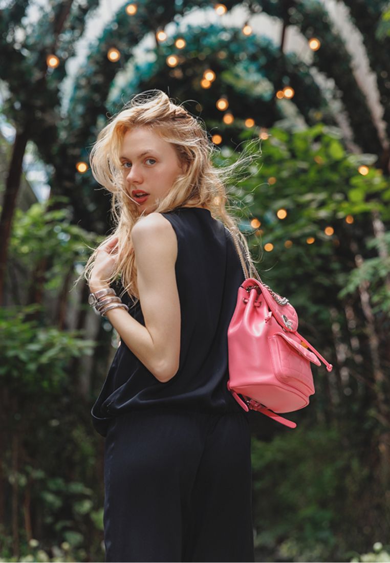 Coco R Quilting Backpack Pink SM