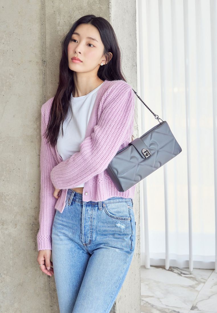 Coco R Quilting Low Shoulder Gray SM