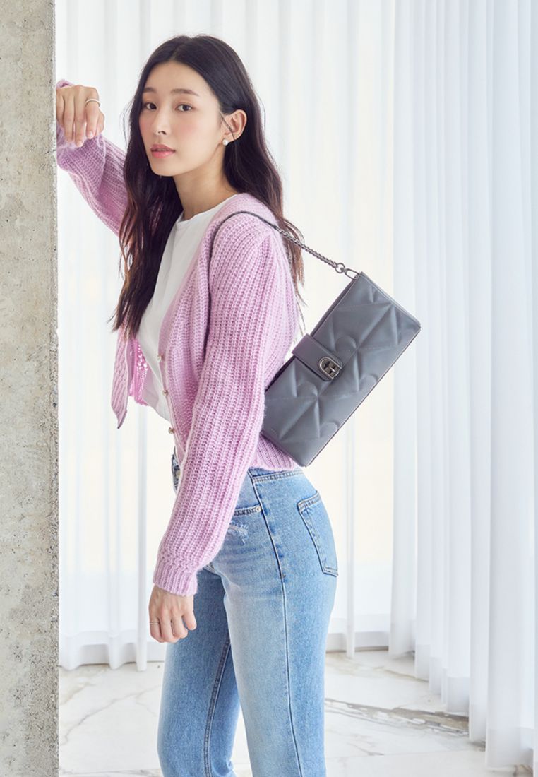 Coco R Quilting Low Shoulder Gray SM