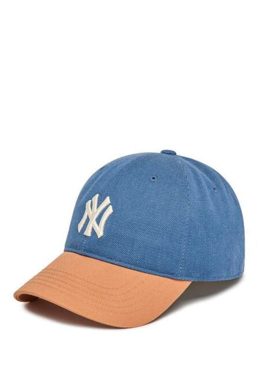 Color Block Denim-Like Unstructured Ball Cap NEW YORK YANKEES light sand
