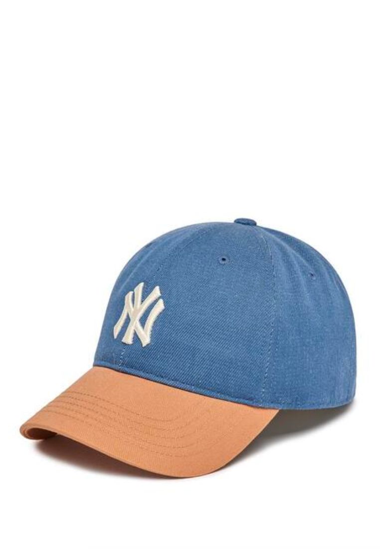 Color Block Denim-Like Unstructured Ball Cap NEW YORK YANKEES light sand