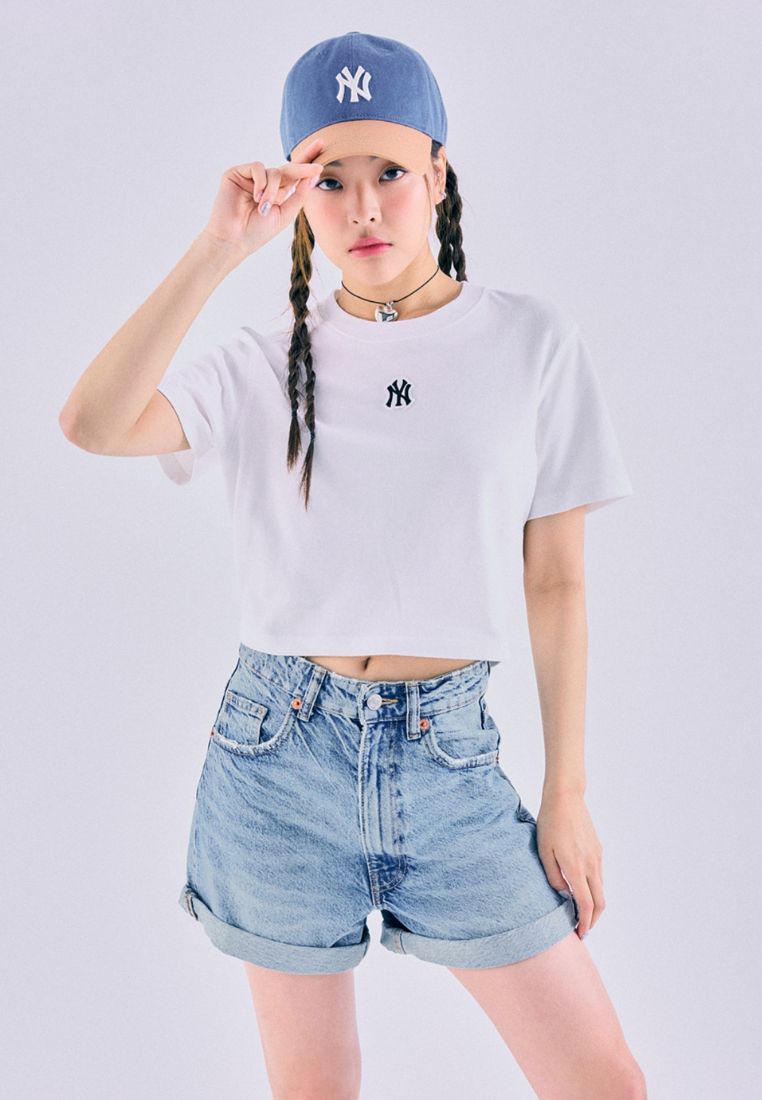 Color Block Denim-Like Unstructured Ball Cap NEW YORK YANKEES light sand