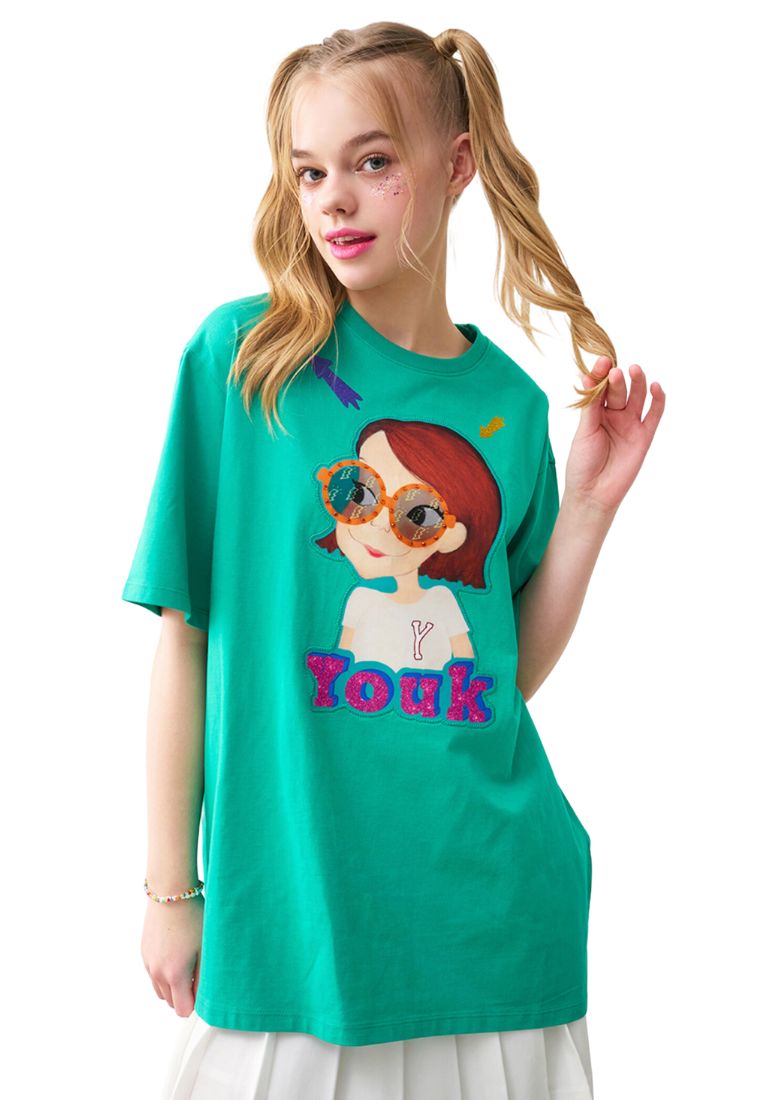 Colorful T-Shirt F Green Ria