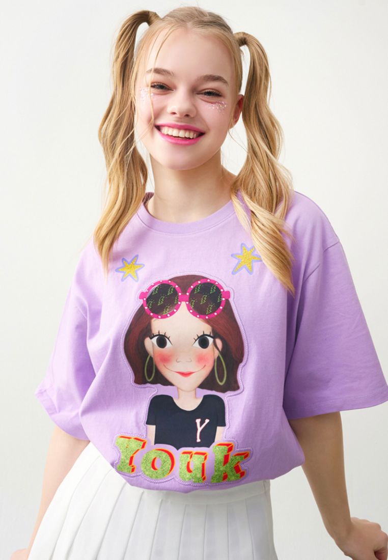 Colorful T-Shirt F Purple Luna