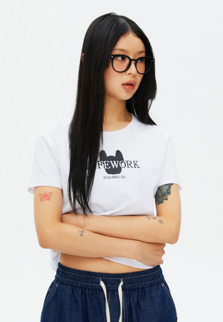 Cotton Radog Slim Short T-shirt White