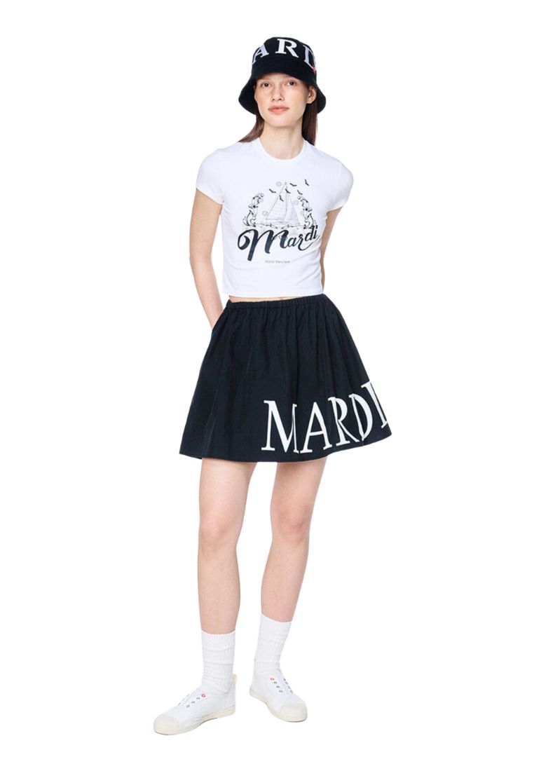 Cropped Tshirt Bon Voyage White Black