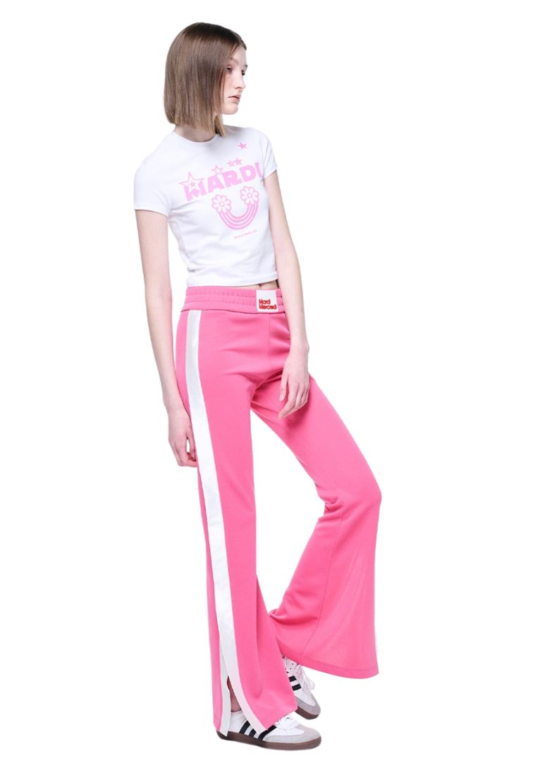 Cropped Tshirt Rainbow White Pink