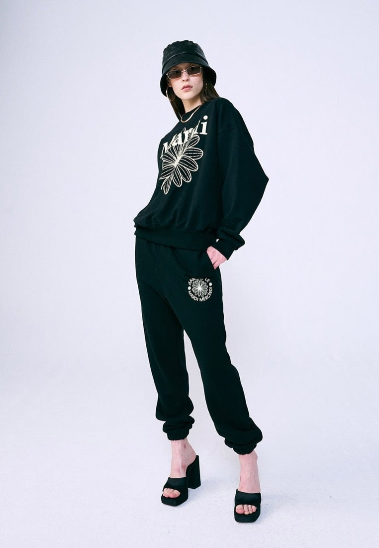 Sweatshirt Flower Mardi Black Cream