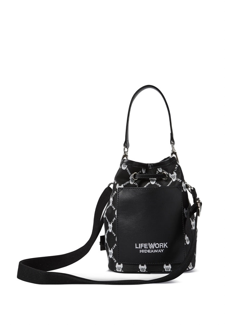 Jacquard 2WAY Mini Bucket Bag Pattern Black
