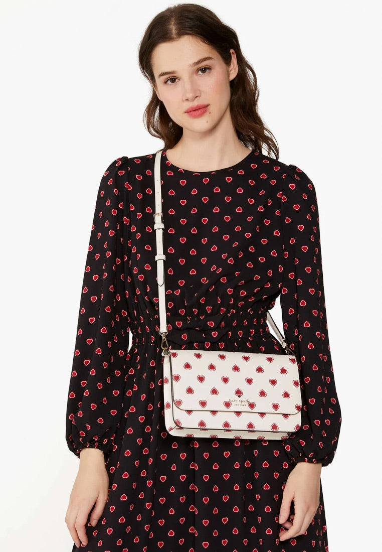 Madison Heartfelt Geo Flap Crossbody Cream Multi
