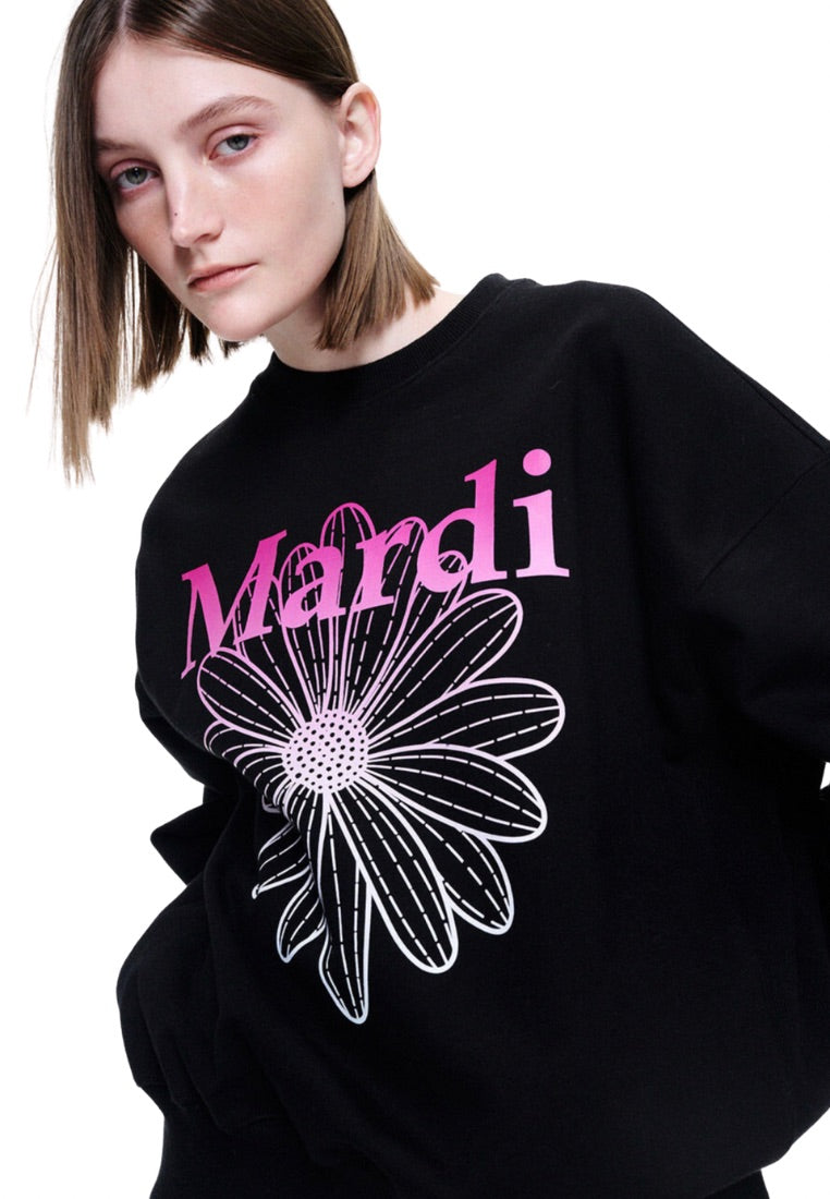Sweatshirt Flowermardi Gradation Black Pink