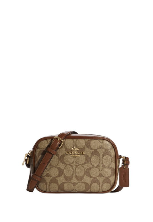 Mini Jamie Camera Bag In Signature Canvas Khaki Saddle 2