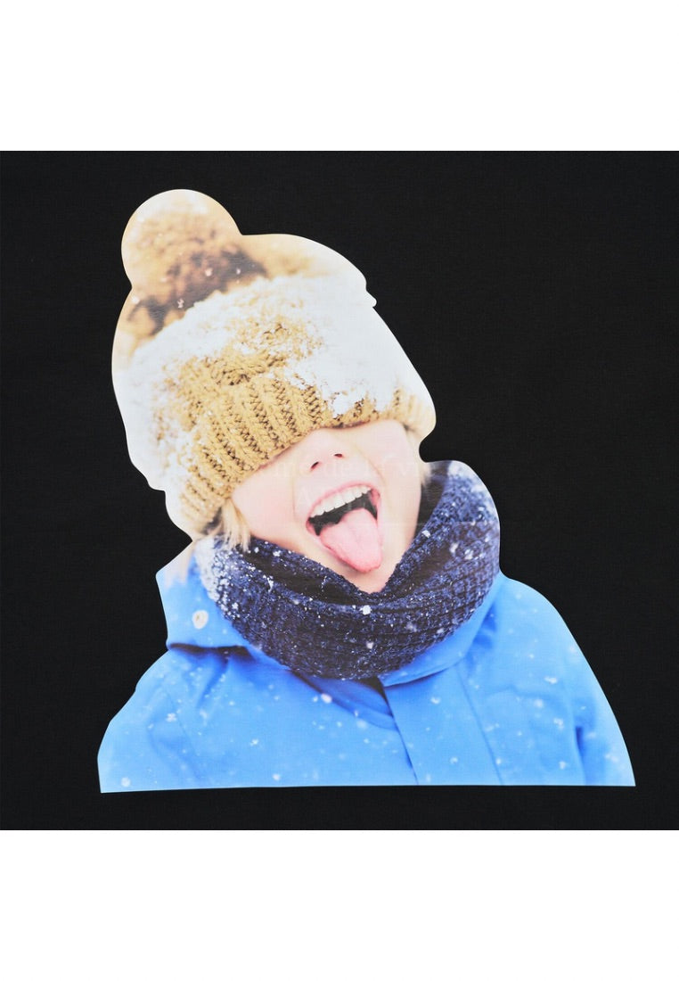 Baby Face Yellow Beanie Boy Short Sleeve T-Shirt Black