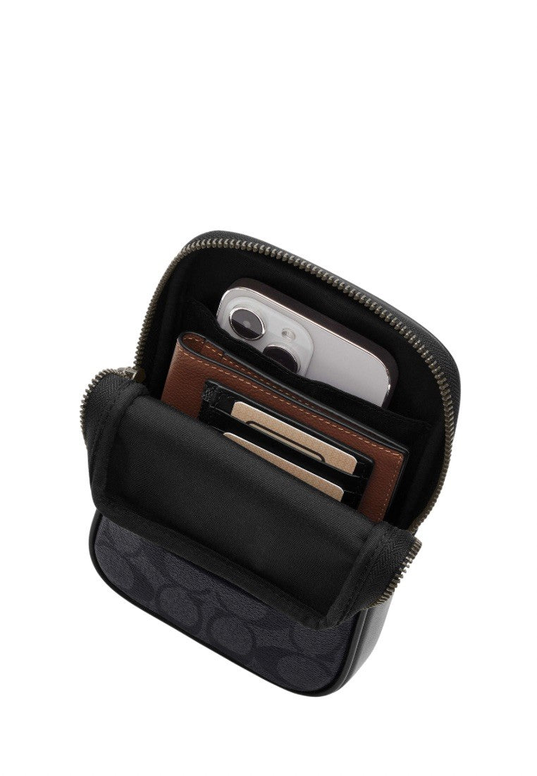 Aden Crossbody In Signature Canvas Charcoal Black