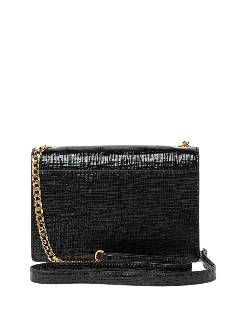 Turnlock Crossbody Bag Black