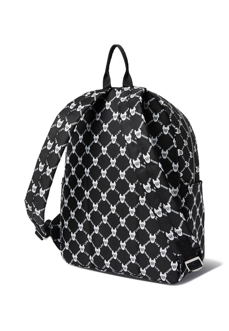 Jacquard Monogram Basic Backpack Pattern Black