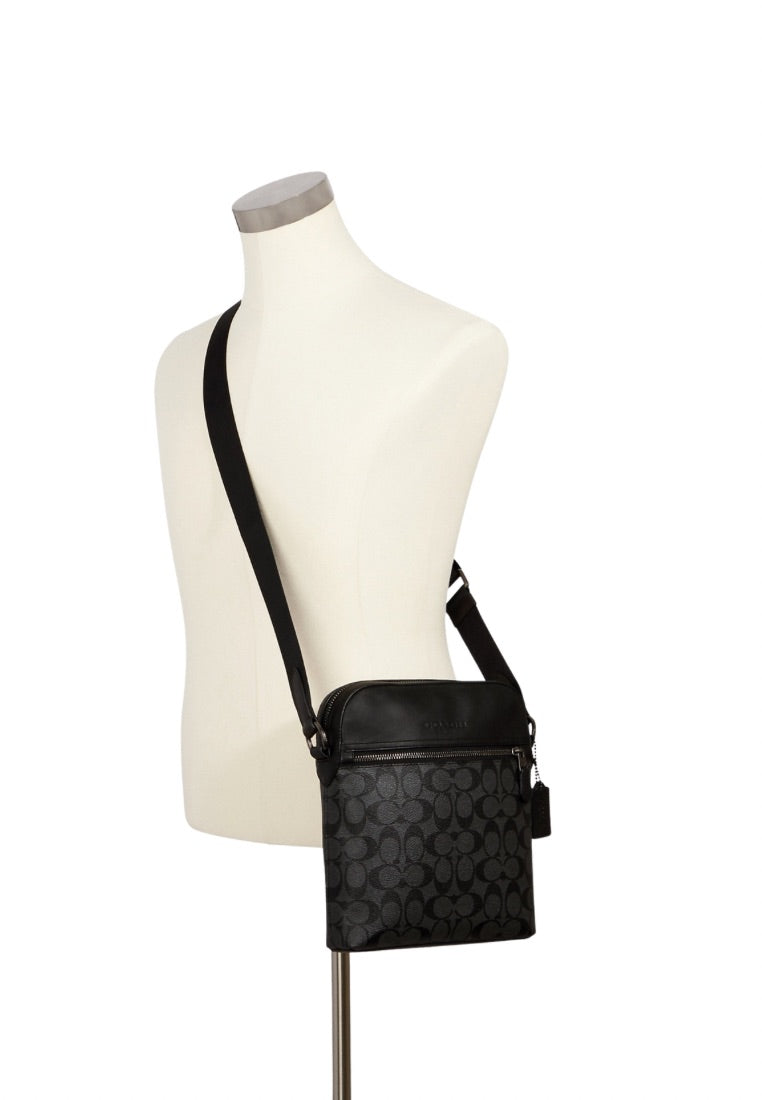 Houston Flight Bag In Signature Canvas Charcoal Black