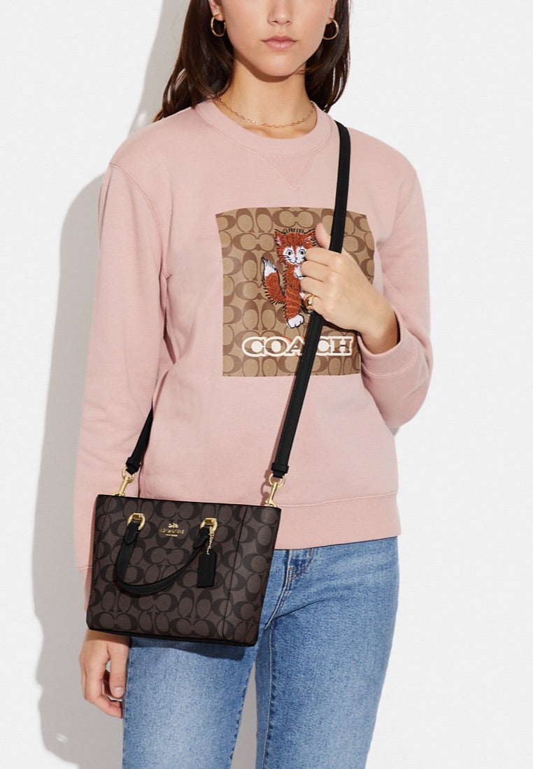 Alice Satchel In Signature Canvas Brown Black